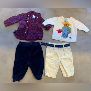 Ralph Lauren 6 months bundle of 4 (2 tops/ 2 bottoms)